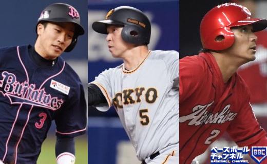 (左から)安達了一、中島宏之、田中広輔