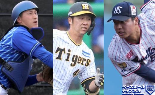 (左から)松尾汐恩、井坪陽生、竹山日向