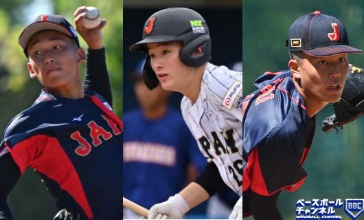 （左から）大阪桐蔭・前田悠伍、慶応義塾・丸田湊斗、徳島商・森煌誠