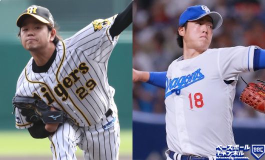 阪神・髙橋遥人（左）と中日・梅津晃大
