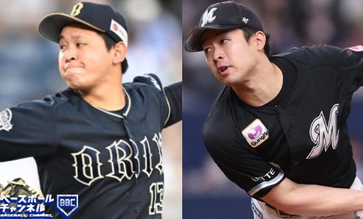 オリックス・宮城大弥（左）とロッテ・種市篤暉