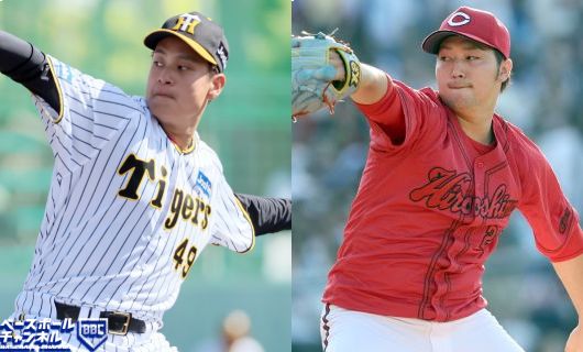 阪神・大竹耕太郎（左）と広島・床田寛樹