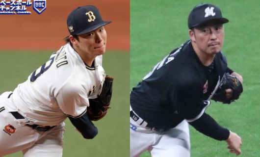 オリックス・山本由伸（左）とロッテ・美馬学