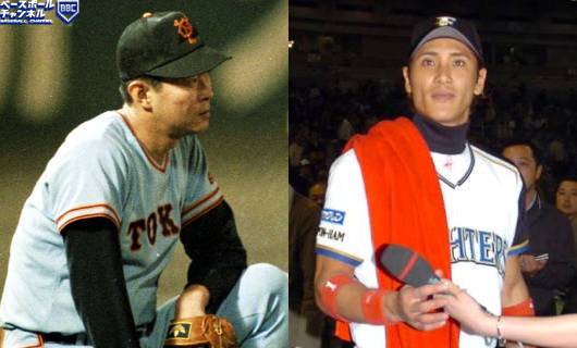 巨人・江川卓（左）と日本ハム・新庄剛志（SHINJO）