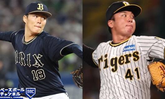 オリックス・山本由伸（左）と阪神・村上頌樹