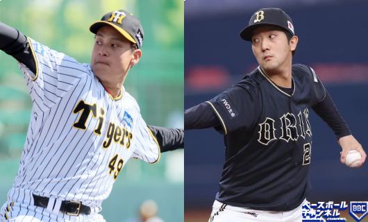 阪神・大竹耕太郎（左）とオリックス・田嶋大樹