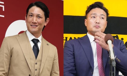 巨人・小林誠司（左）と秋山拓巳