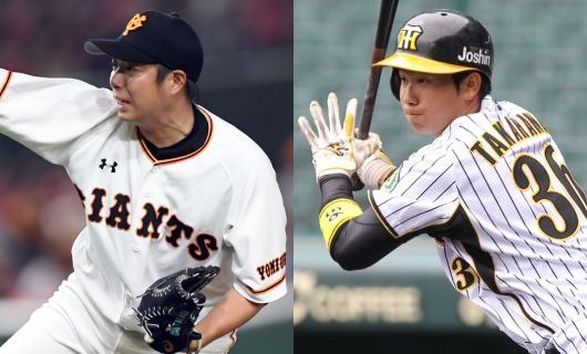 巨人時代の高木勇人（左）と阪神時代の髙濱卓也