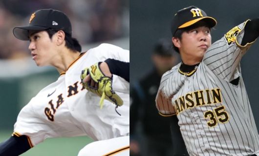 （左から）高橋礼、才木浩人