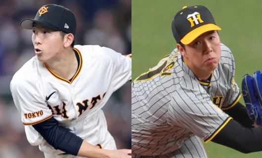 （左から）戸郷翔征、青柳晃洋