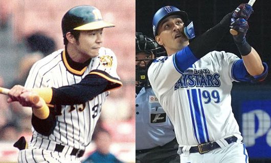 阪神時代の掛布雅之（左）とDeNA時代のネフタリ・ソト