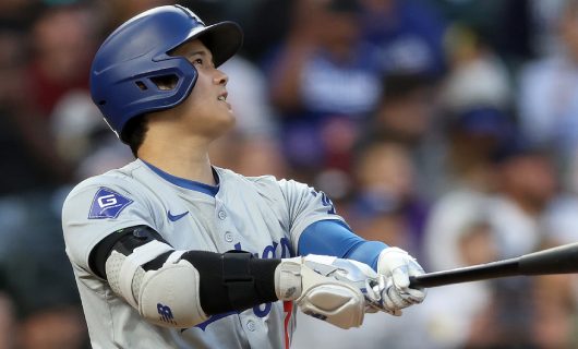 コロラド・ロッキーズ戦に「1番・指名打者（DH）」でスタメン出場し、台20号ソロ本塁打を放つロサンゼルス・ドジャースの大谷翔平選手