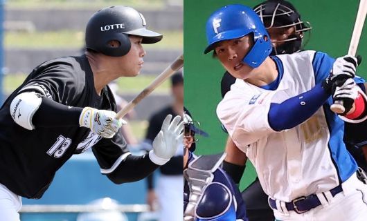 ロッテ・平沢大河（左）と日本ハム・清水優心