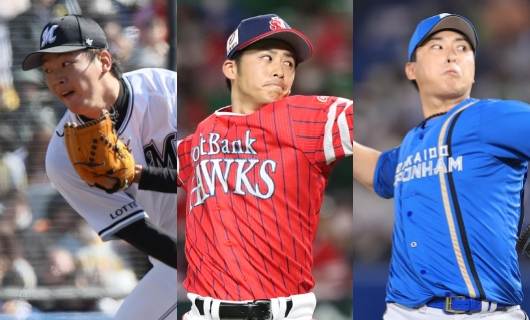 （左から）二木康太、板東湧梧、石川直也