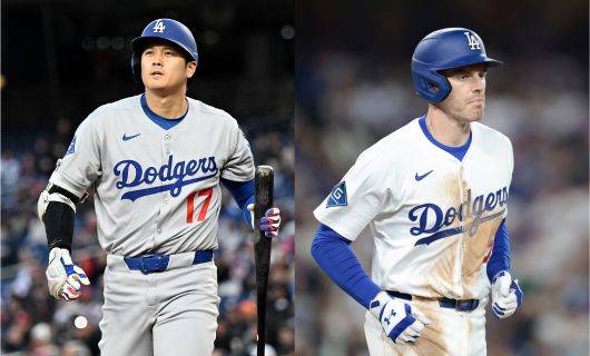 ロサンゼルス・ドジャースの大谷翔平選手とフレディ・フリーマン内野手