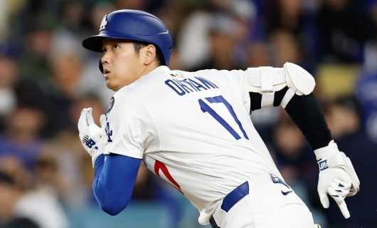 アトランタ・ブレーブス戦に「1番・指名打者（DH）」でスタメン出場するロサンゼルス・ドジャースの大谷翔平選手
