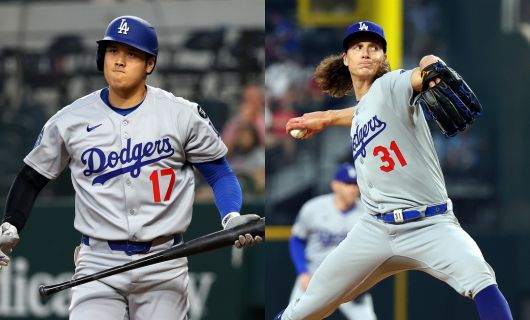 ロサンゼルス・ドジャースの大谷翔平選手とタイラー・グラスノー投手
