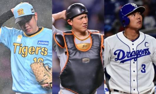 （左から）西勇輝、小林誠司、高橋周平